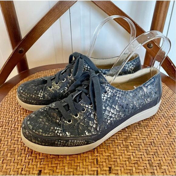 Mephisto blue runoff snakeskin leather sneakers size 6 - Picture 8 of 9